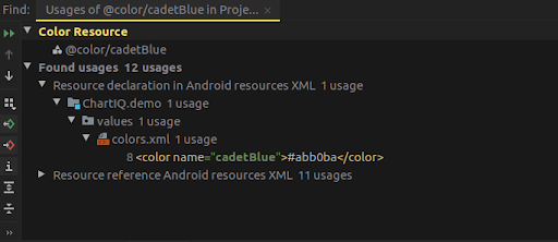 Find color usage
