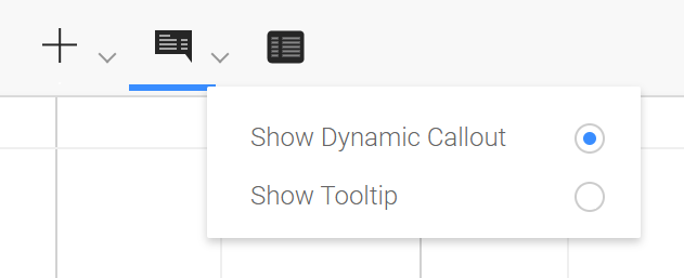 Info drop-down menu with Show Dynamic Callout selected