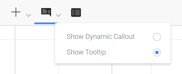 Info drop-down menu with Show Tooltip selected