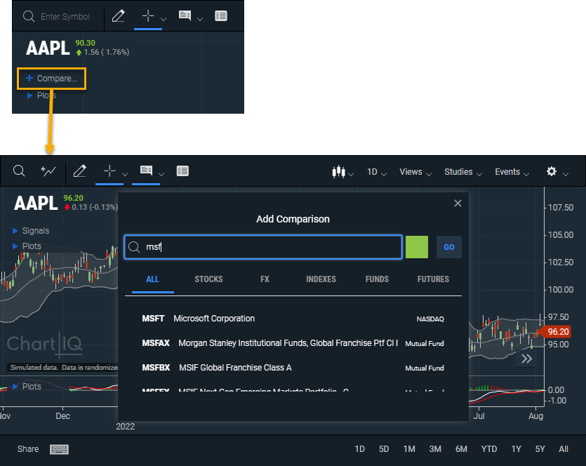 Add Comparison dialog