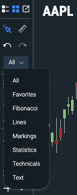 Drawing tool categories alphabetized in dropdown
