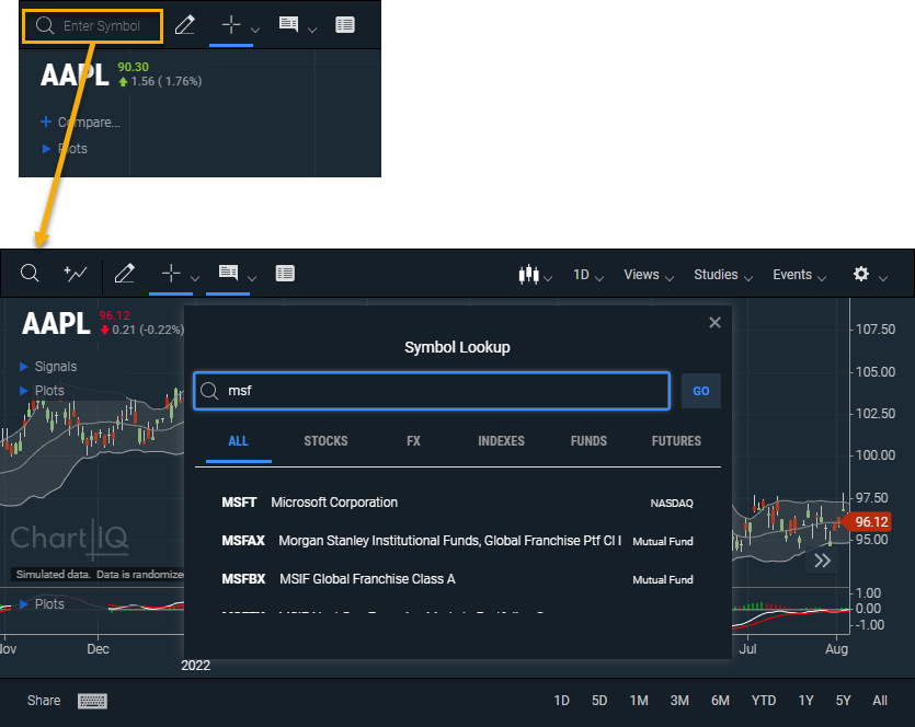 Symbol Search dialog